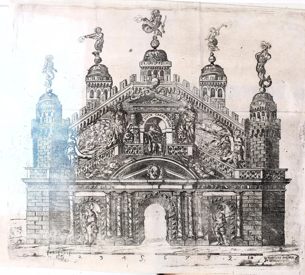 An illustration from La voye de laict, ou, Le chemin des heros au palais de la gloire : ouuert a l'entrée triomphante de Louys XIII, roy de France & de Nauarre en la cité d' Auignon le 16 de Nouembre 1622 .., 1623, leaf 89
