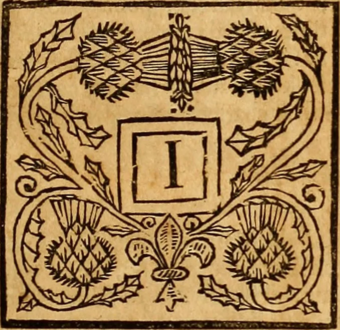 An illustration from The laws and acts of Parliament made by King James the First, Second, Third, Fourth, Fifth, Queen Mary, King James the Sixth, King Charles the First, King Charles the Second who now presently reigns, kings and queen of Scotland : collected and extracted, from the publick records of the said kingdom, 1681, leaf 14