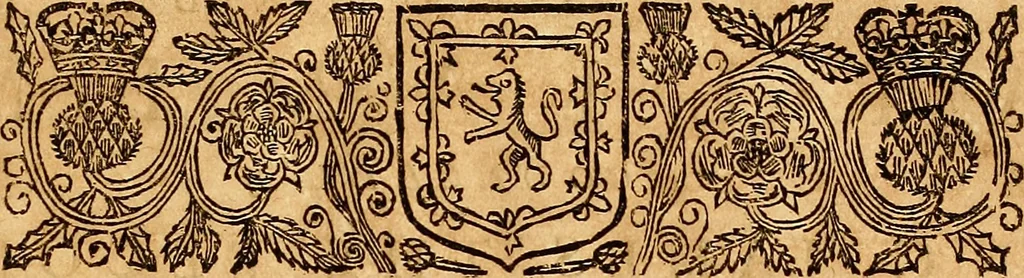 An illustration from The laws and acts of Parliament made by King James the First, Second, Third, Fourth, Fifth, Queen Mary, King James the Sixth, King Charles the First, King Charles the Second who now presently reigns, kings and queen of Scotland : collected and extracted, from the publick records of the said kingdom, 1681, leaf 44