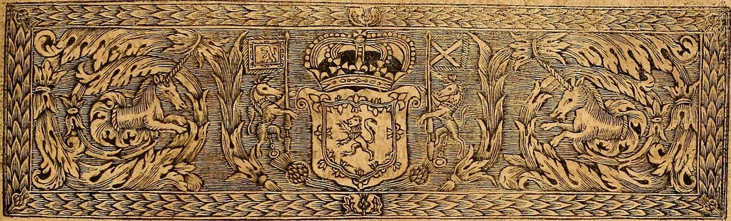 An illustration from The laws and acts of Parliament made by King James the First, Second, Third, Fourth, Fifth, Queen Mary, King James the Sixth, King Charles the First, King Charles the Second who now presently reigns, kings and queen of Scotland : collected and extracted, from the publick records of the said kingdom, 1681, leaf 566