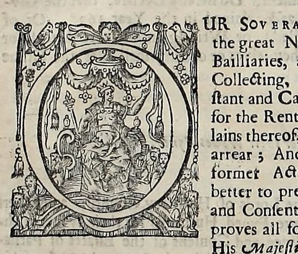 An illustration from Laws and acts of Parliament made by King James the First, Second, Third, Fourth, Fifth, Queen Mary, King James the Sixth, King Charles the First, King, 1681, leaf 815