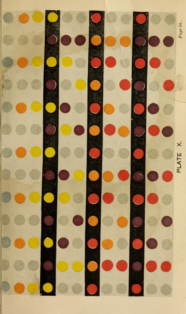 An illustration from The laws of contrast and colour and their application to the arts of painting, decoration of buildings, mosaic work ..., 1861, leaf 113