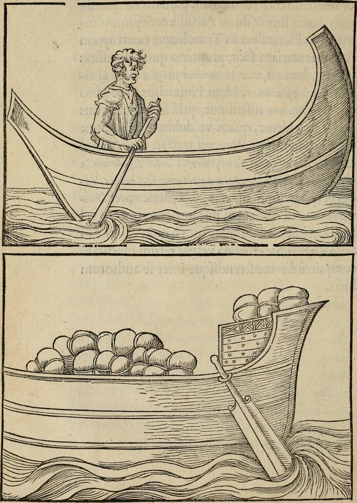 An illustration from Lazari Bayfii annotationes in L.II. : De captivis, et postliminio reversis. in qvibvs tractatvr de re navali : eivsdem annotationes in tractatum de auro & argeto leg. quibus, vestimentoru, & vasculorum genera explicantur. Antonii Thylesii de coloribus libellus, à coloribus vestium non alienus, 1536, leaf 121