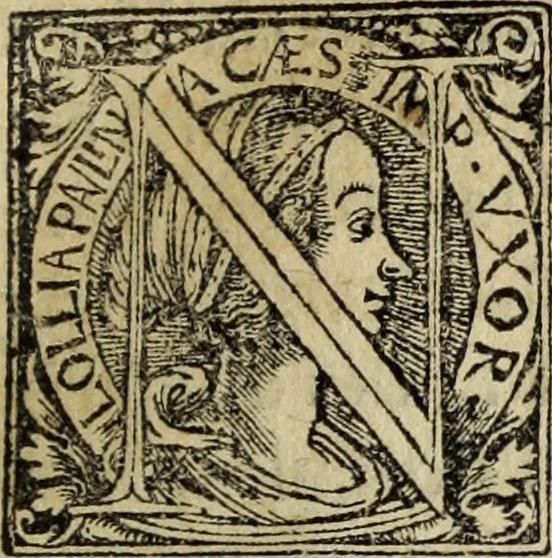 An illustration from Lazari Bayfii annotationes in legem II : De captiuis & postliminio reuersis, in quibus tractatur De re nauali, per autorem recognitæ : eivsdem annotationes in tractatum De auro & argento legato, quibus vestimẽtoru ̃& vasculorũ genera explicat̃ur : his omnibus imagines ab antiquissimis monumentis desumptas ad argumenti declaratione ̃subiunximus. Item Antonii Thylesii De coloribus libellus, à coloribus uestium non alienus, 1537, leaf 104