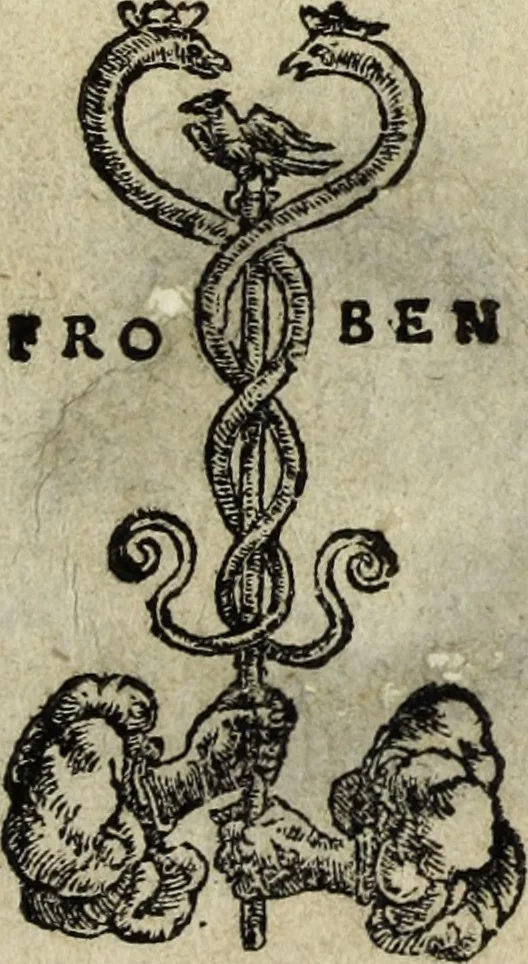 An illustration from Lazari Bayfii annotationes in legem II : De captiuis & postliminio reuersis, in quibus tractatur De re nauali, per autorem recognitæ : eivsdem annotationes in tractatum De auro & argento legato, quibus vestimẽtoru ̃& vasculorũ genera explicat̃ur : his omnibus imagines ab antiquissimis monumentis desumptas ad argumenti declaratione ̃subiunximus. Item Antonii Thylesii De coloribus libellus, à coloribus uestium non alienus, 1537, leaf 4