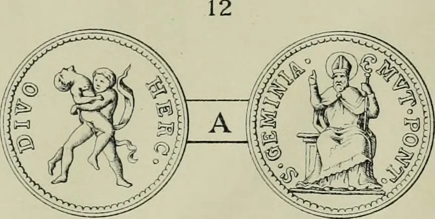 An illustration from La zecca di Modena nei periodi comunale ed estense, 1884, leaf 396