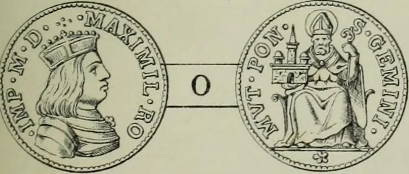 An illustration from La zecca di Modena nei periodi comunale ed estense, 1884, leaf 398