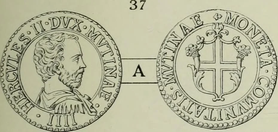 An illustration from La zecca di Modena nei periodi comunale ed estense, 1884, leaf 402