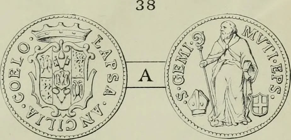 An illustration from La zecca di Modena nei periodi comunale ed estense, 1884, leaf 402