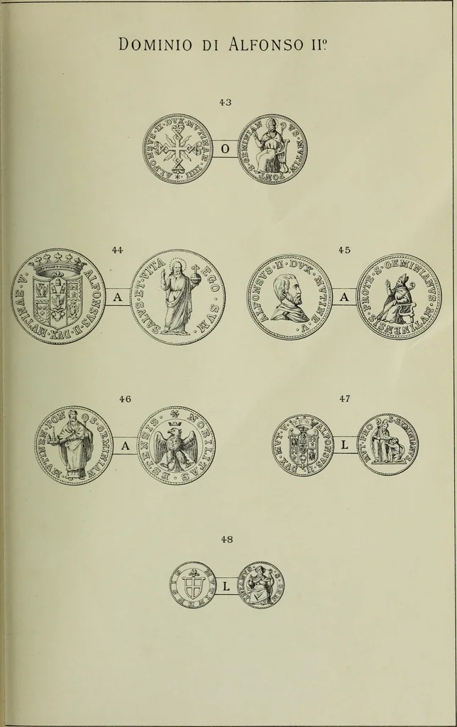 An illustration from La zecca di Modena nei periodi comunale ed estense, 1884, leaf 404