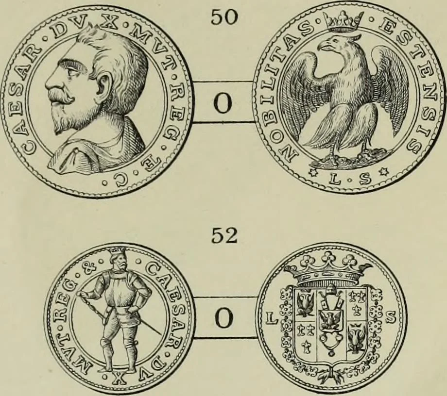 An illustration from La zecca di Modena nei periodi comunale ed estense, 1884, leaf 406