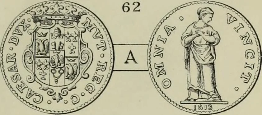 An illustration from La zecca di Modena nei periodi comunale ed estense, 1884, leaf 408