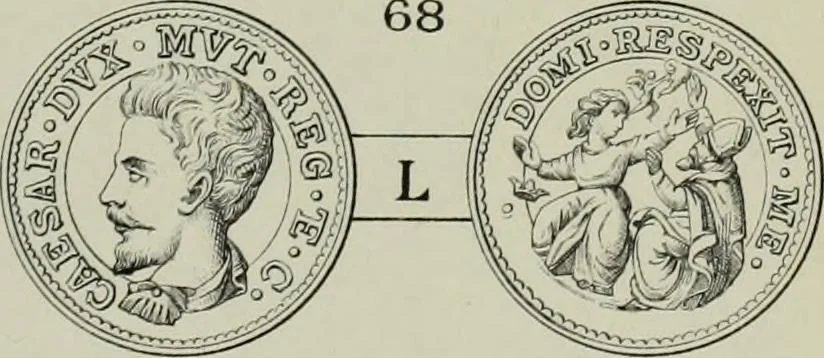 An illustration from La zecca di Modena nei periodi comunale ed estense, 1884, leaf 408