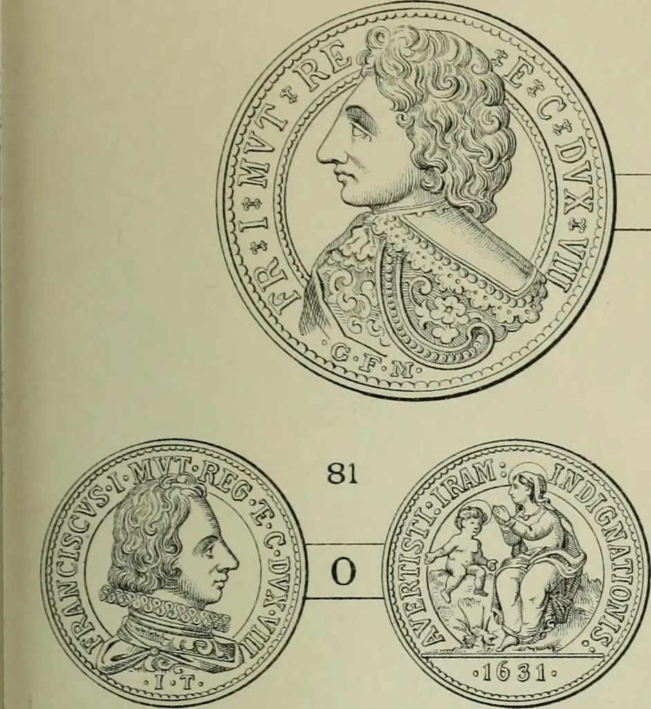 An illustration from La zecca di Modena nei periodi comunale ed estense, 1884, leaf 412