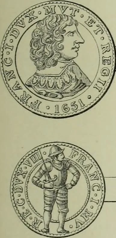 An illustration from La zecca di Modena nei periodi comunale ed estense, 1884, leaf 412