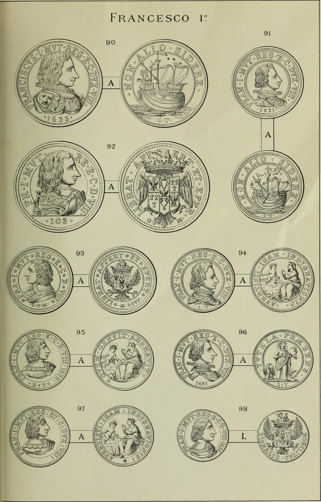An illustration from La zecca di Modena nei periodi comunale ed estense, 1884, leaf 414