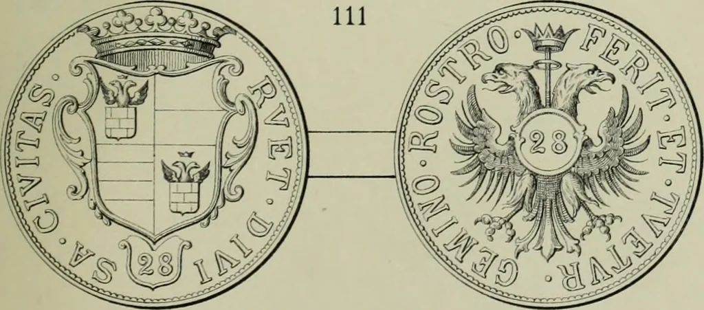 An illustration from La zecca di Modena nei periodi comunale ed estense, 1884, leaf 416