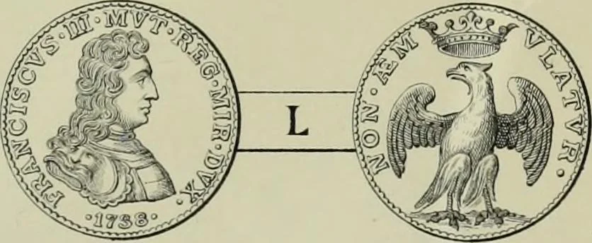An illustration from La zecca di Modena nei periodi comunale ed estense, 1884, leaf 424