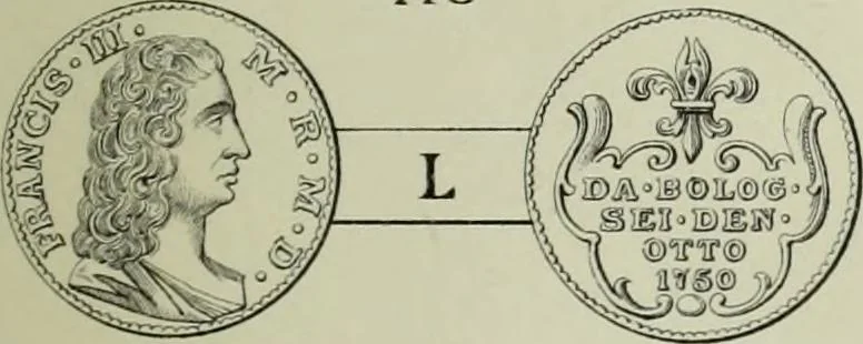 An illustration from La zecca di Modena nei periodi comunale ed estense, 1884, leaf 424