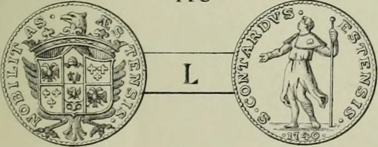 An illustration from La zecca di Modena nei periodi comunale ed estense, 1884, leaf 424