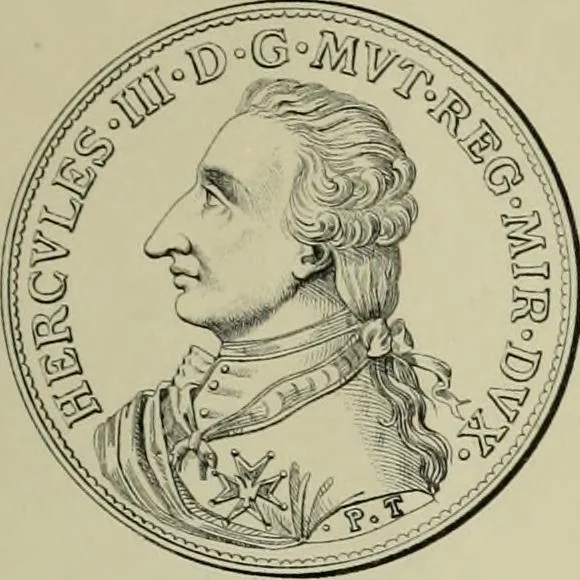 An illustration from La zecca di Modena nei periodi comunale ed estense, 1884, leaf 426