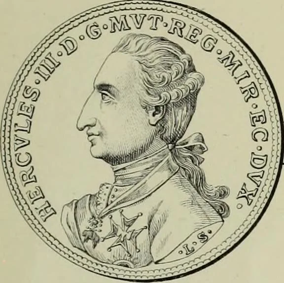 An illustration from La zecca di Modena nei periodi comunale ed estense, 1884, leaf 426