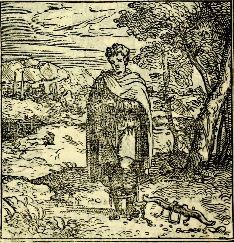 An illustration from La zvcca del Doni, 1551, leaf 128