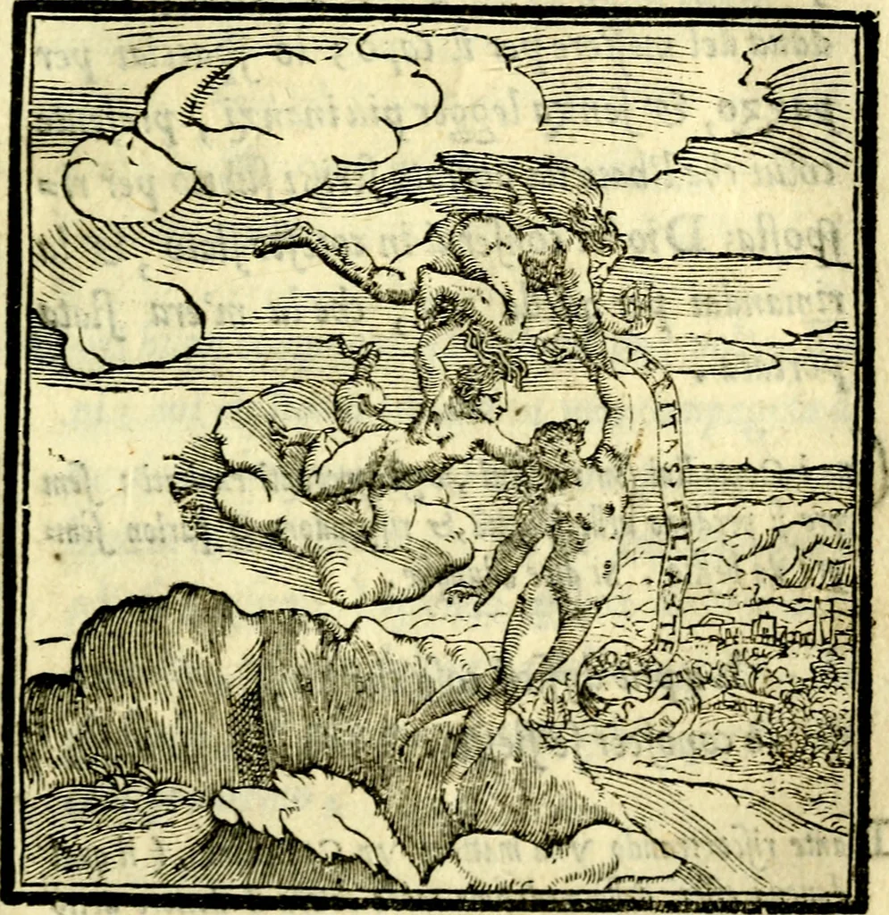 An illustration from La zvcca del Doni, 1551, leaf 146