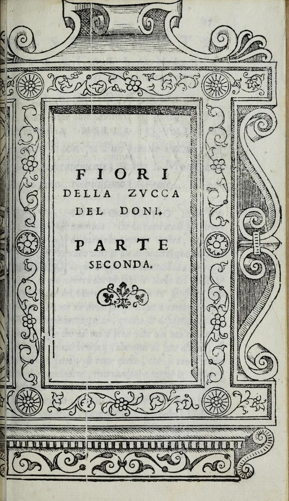 An illustration from La zvcca del Doni, 1551, leaf 563