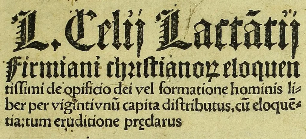 An illustration from L. Celij Lacta[n]tij Frimiani chritstiano[rum] eloquentissimi De opificio Dei, vel, Formatione homin, 1506, leaf 5