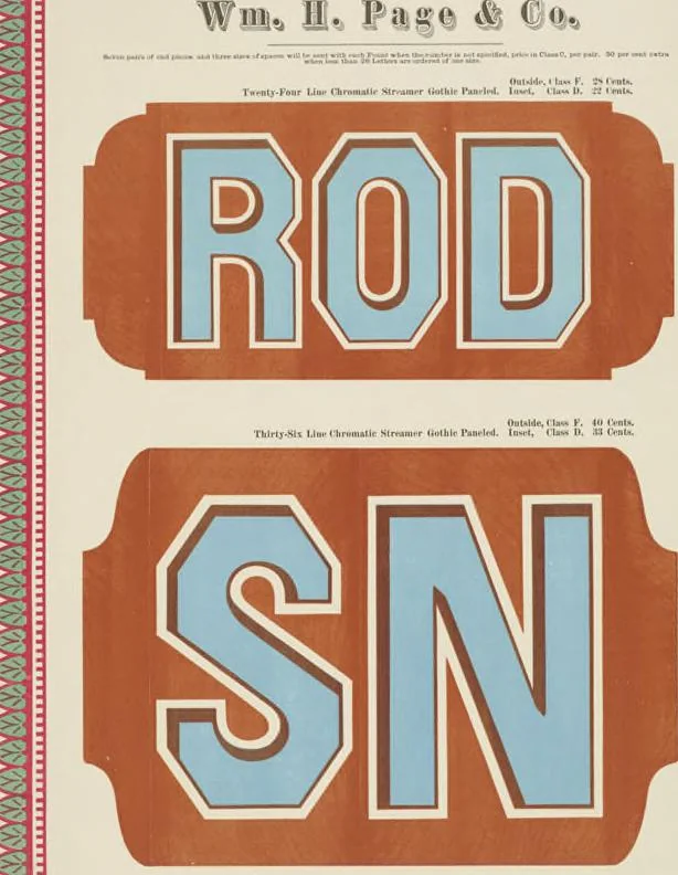 An illustration from Specimens of chromatic wood type, borders, etc. manufactured by Wm. H. Page & Co., 1874, leaf 18