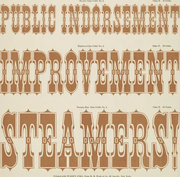 An illustration from Specimens of chromatic wood type, borders, etc. manufactured by Wm. H. Page & Co., 1874, leaf 22