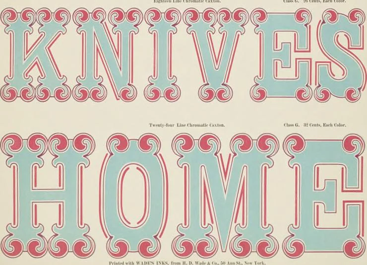 An illustration from Specimens of chromatic wood type, borders, etc. manufactured by Wm. H. Page & Co., 1874, leaf 26