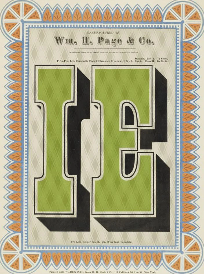 An illustration from Specimens of chromatic wood type, borders, etc. manufactured by Wm. H. Page & Co., 1874, leaf 41