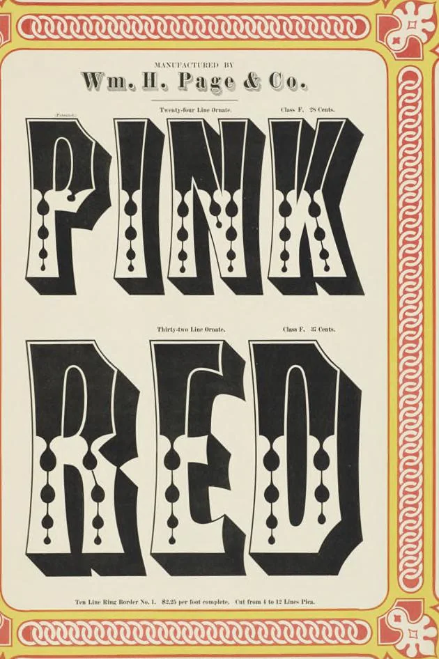 An illustration from Specimens of chromatic wood type, borders, etc. manufactured by Wm. H. Page & Co., 1874, leaf 46