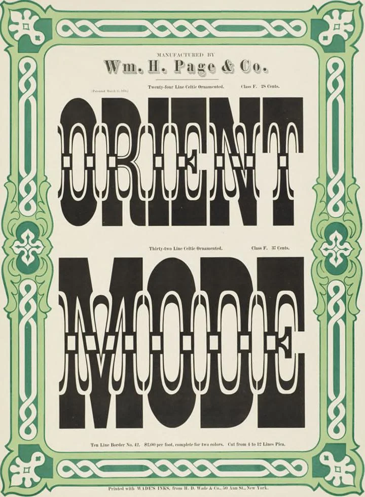 An illustration from Specimens of chromatic wood type, borders, etc. manufactured by Wm. H. Page & Co., 1874, leaf 47