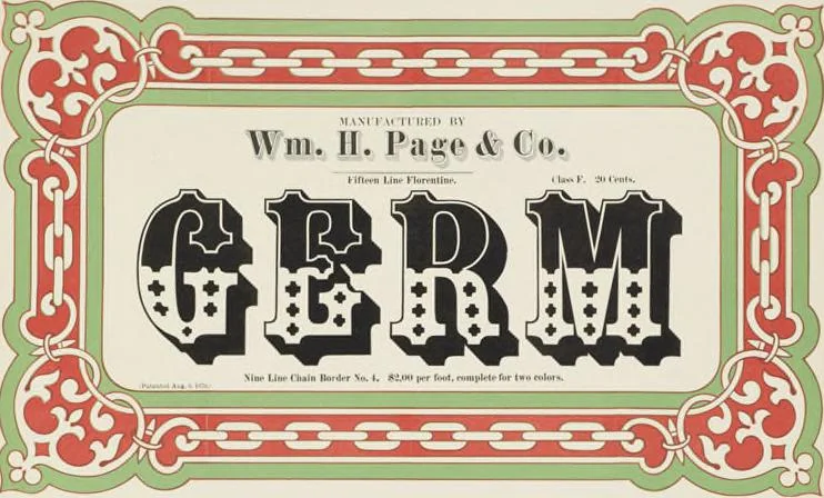 An illustration from Specimens of chromatic wood type, borders, etc. manufactured by Wm. H. Page & Co., 1874, leaf 55