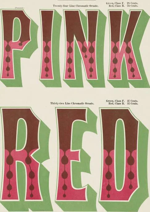 An illustration from Specimens of chromatic wood type, borders, etc. manufactured by Wm. H. Page & Co., 1874, leaf 62