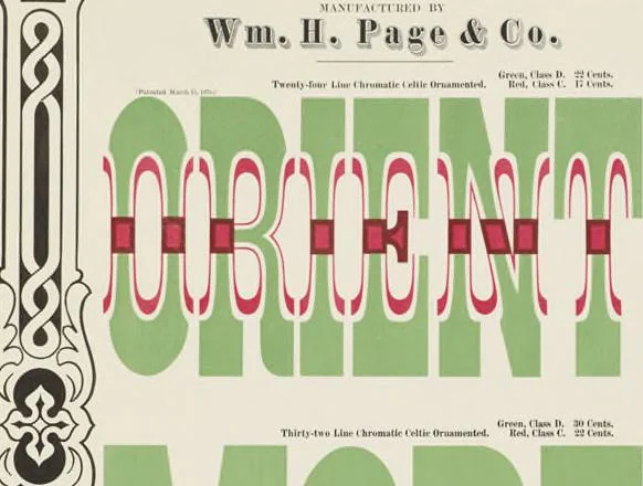 An illustration from Specimens of chromatic wood type, borders, etc. manufactured by Wm. H. Page & Co., 1874, leaf 66