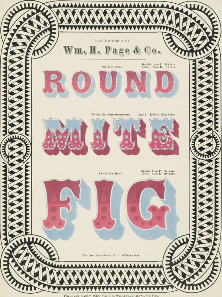 An illustration from Specimens of chromatic wood type, borders, etc. manufactured by Wm. H. Page & Co., 1874, leaf 67