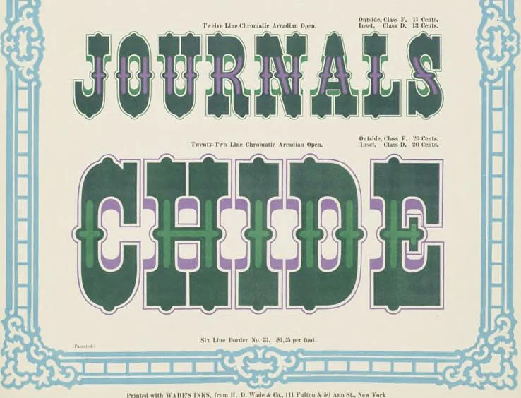 An illustration from Specimens of chromatic wood type, borders, etc. manufactured by Wm. H. Page & Co., 1874, leaf 69