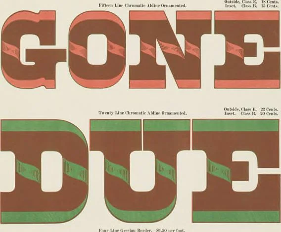 An illustration from Specimens of chromatic wood type, borders, etc. manufactured by Wm. H. Page & Co., 1874, leaf 71