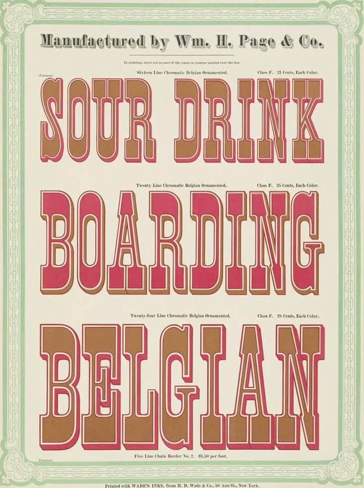 An illustration from Specimens of chromatic wood type, borders, etc. manufactured by Wm. H. Page & Co., 1874, leaf 72