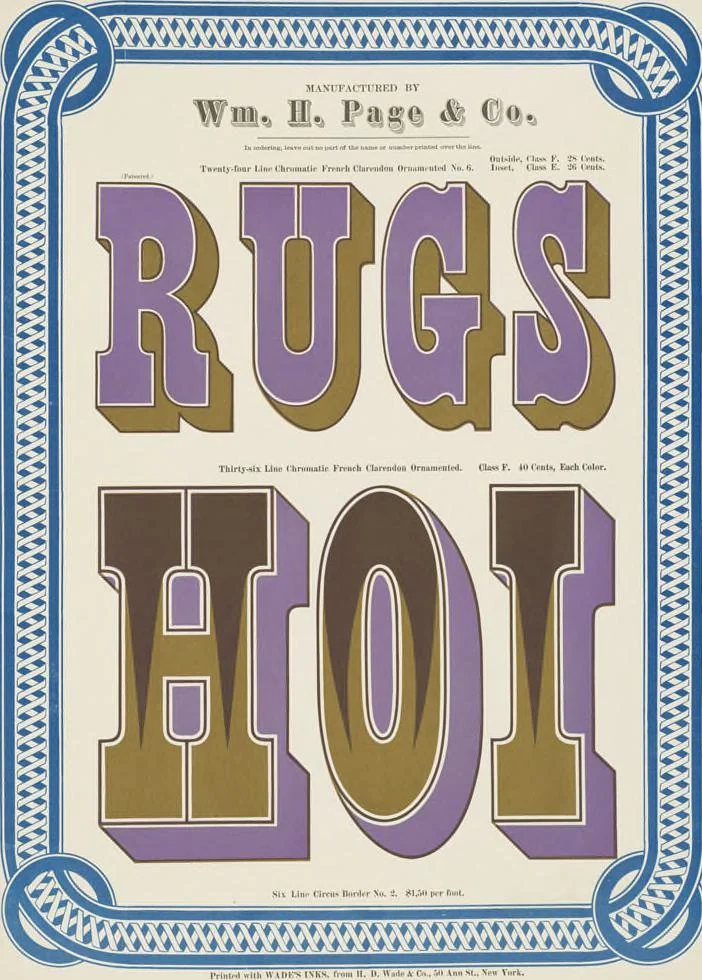 An illustration from Specimens of chromatic wood type, borders, etc. manufactured by Wm. H. Page & Co., 1874, leaf 76