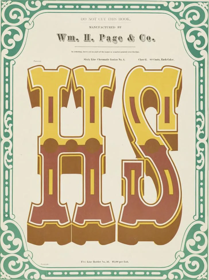 An illustration from Specimens of chromatic wood type, borders, etc. manufactured by Wm. H. Page & Co., 1874, leaf 77