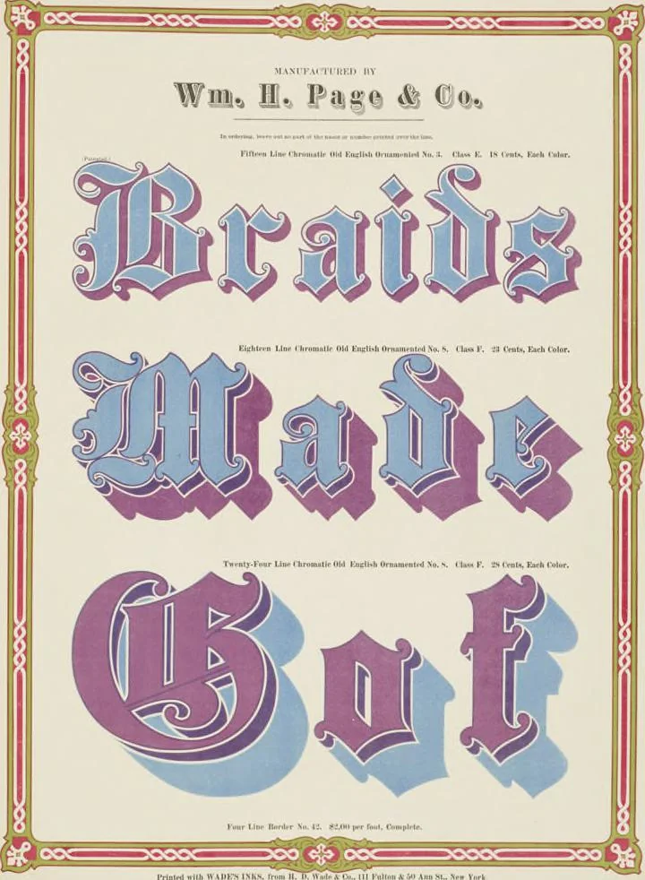 An illustration from Specimens of chromatic wood type, borders, etc. manufactured by Wm. H. Page & Co., 1874, leaf 80