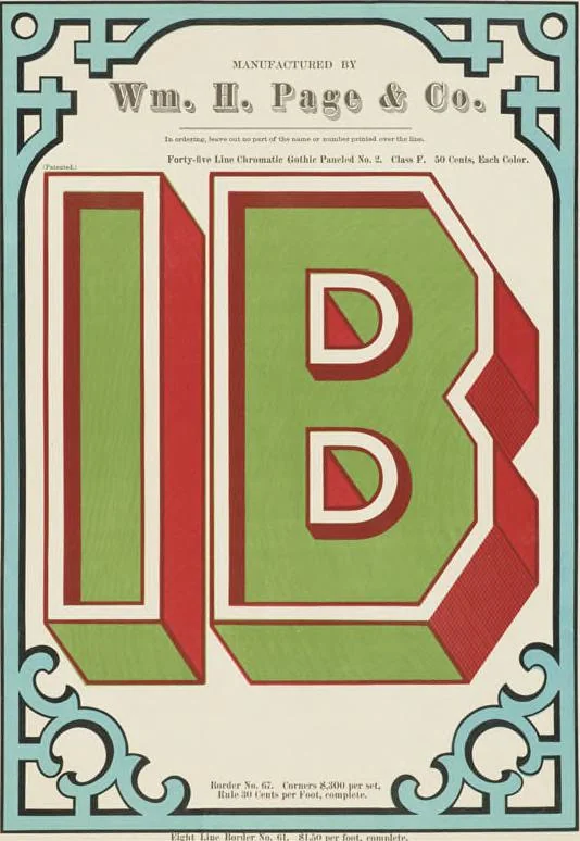 An illustration from Specimens of chromatic wood type, borders, etc. manufactured by Wm. H. Page & Co., 1874, leaf 93