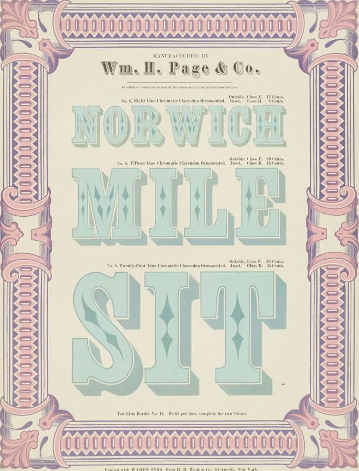 An illustration from Specimens of chromatic wood type, borders, etc. manufactured by Wm. H. Page & Co., 1874, leaf 94