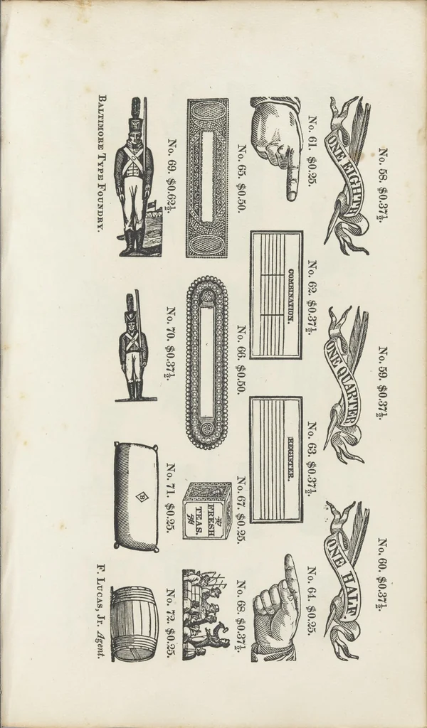 An illustration from A specimen of printing types and ornaments from the Baltimore Type Foundry, 1832, leaf 126