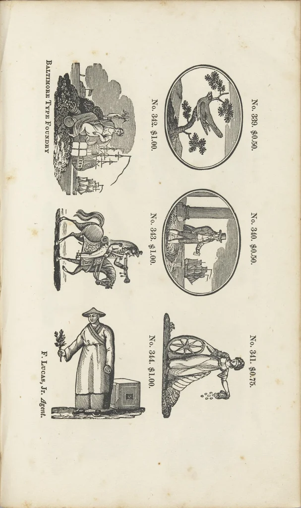 An illustration from A specimen of printing types and ornaments from the Baltimore Type Foundry, 1832, leaf 202